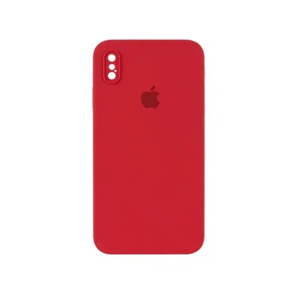 Чехол Silicone Case с закрытым низом и защитой камеры для Iphone XS Max (Квадратные грани)